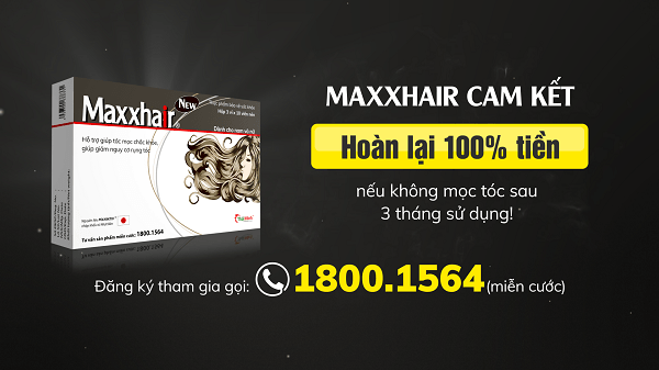 Maxxhair cam kết:  Hoàn lại 100% tiền cho khách hàng nếu không mọc tóc sau 3 tháng sử dụng 1