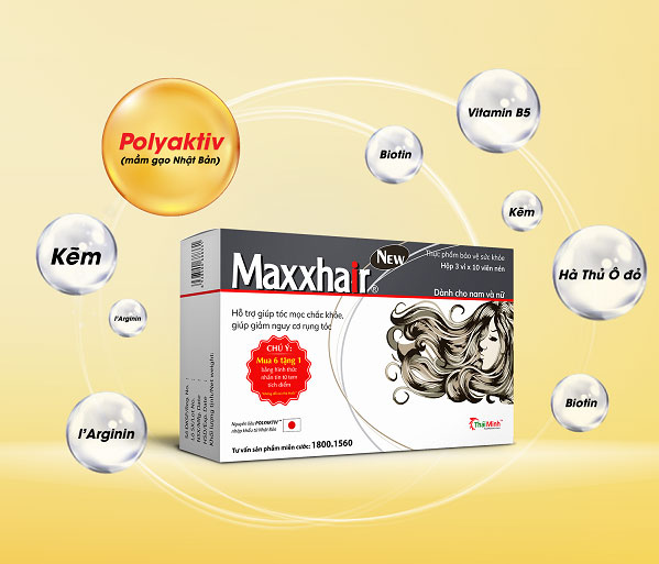 Maxxhair hỗ trợ giảm rụng tóc, kích thích tóc mọc nhanh chắc khỏe hơn 1