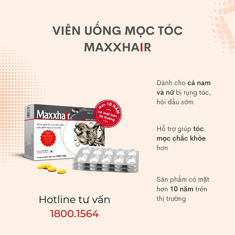 Sử dụng viên uống Maxxhair giúp tóc khỏe đẹp từ bên trong