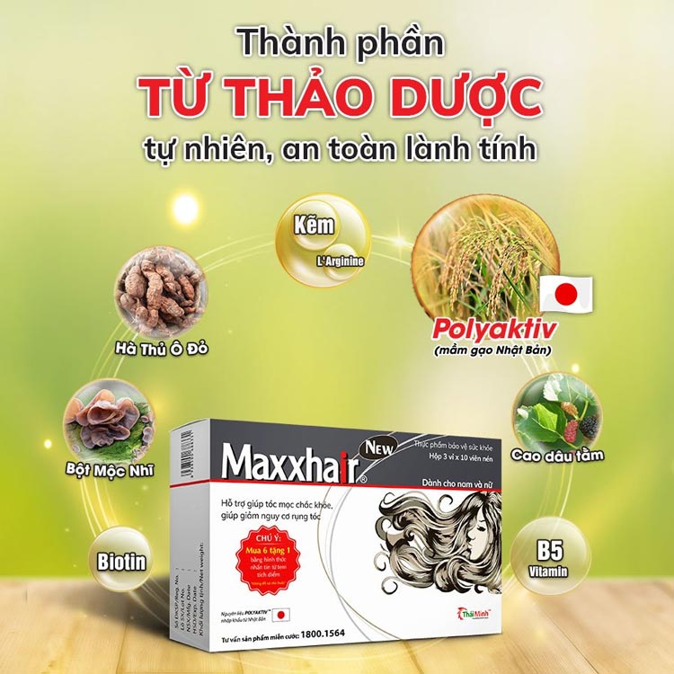 Viên uống Maxxhair - Hỗ trợ kích thích mọc tóc