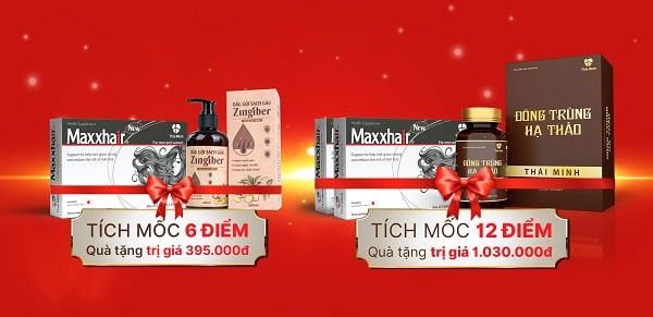 Và đặc biệt là hàng ngàn Quà tặng hấp dẫn chỉ bằng cách Tích điểm Maxxhair như sau: 1